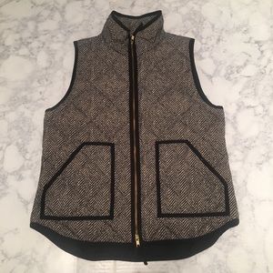 J. Crew Herringbone Quilted Vest Medium